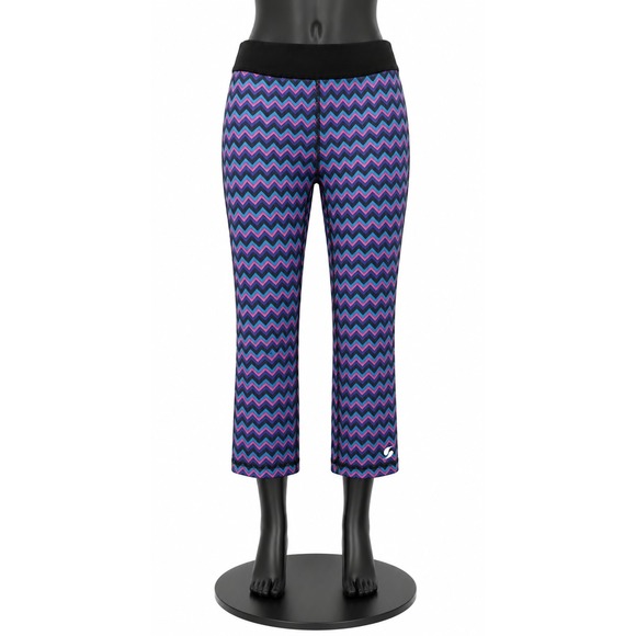 Soffe Pants - Soffe Dri Womens Athletic Low Rise Capri Leggings Small Multicolor Chevron Print